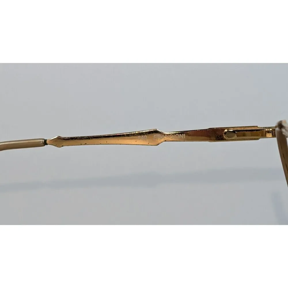 Vintage Francioni 2005 Eyeglass Frames Gold Tone Oval 54-18 140 w Case